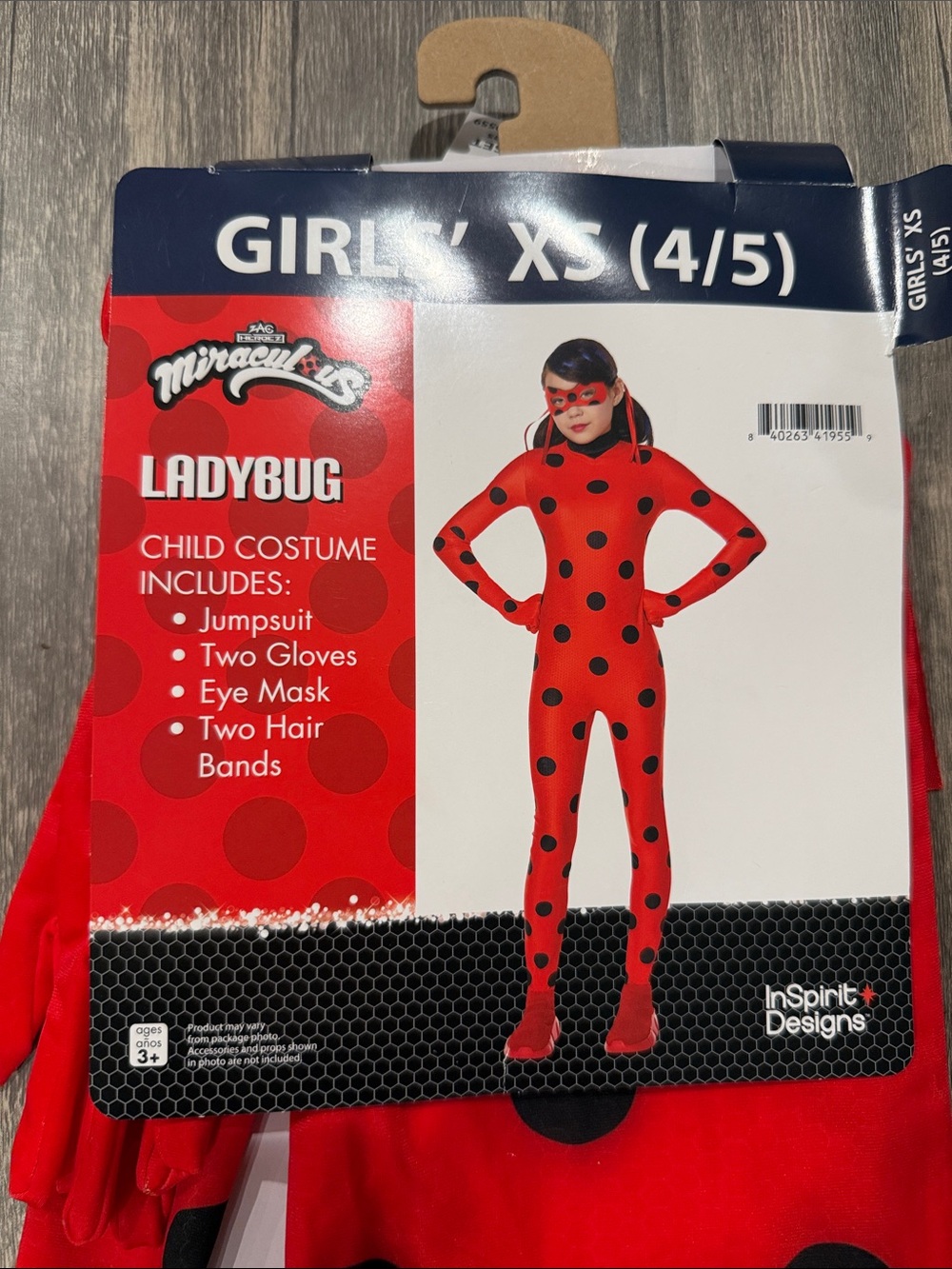 Miraculous Ladybug Red Polka Dot Kids Halloween Costume Dress up- Girls XS (4/5)